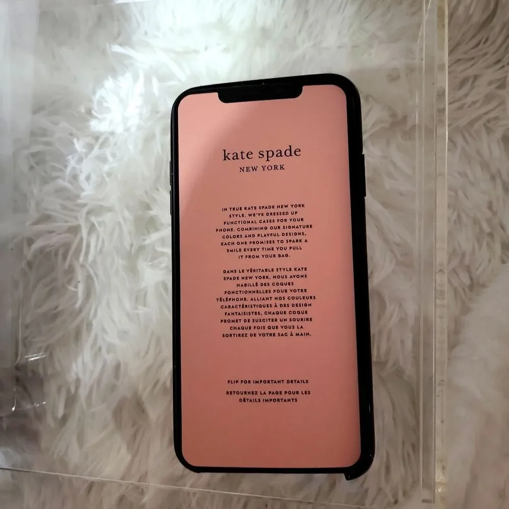 Kate spade iPhone xs max for Apple I phone new in box, black and white polka dot